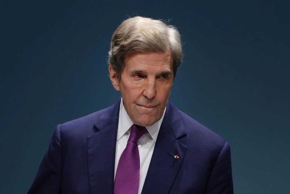 John Kerry speaks during a press conference on day seven of the UNFCCC COP28 Climate Conference at Expo City Dubai in Dubai, United Arab Emirates, on Dec. 6, 2023.